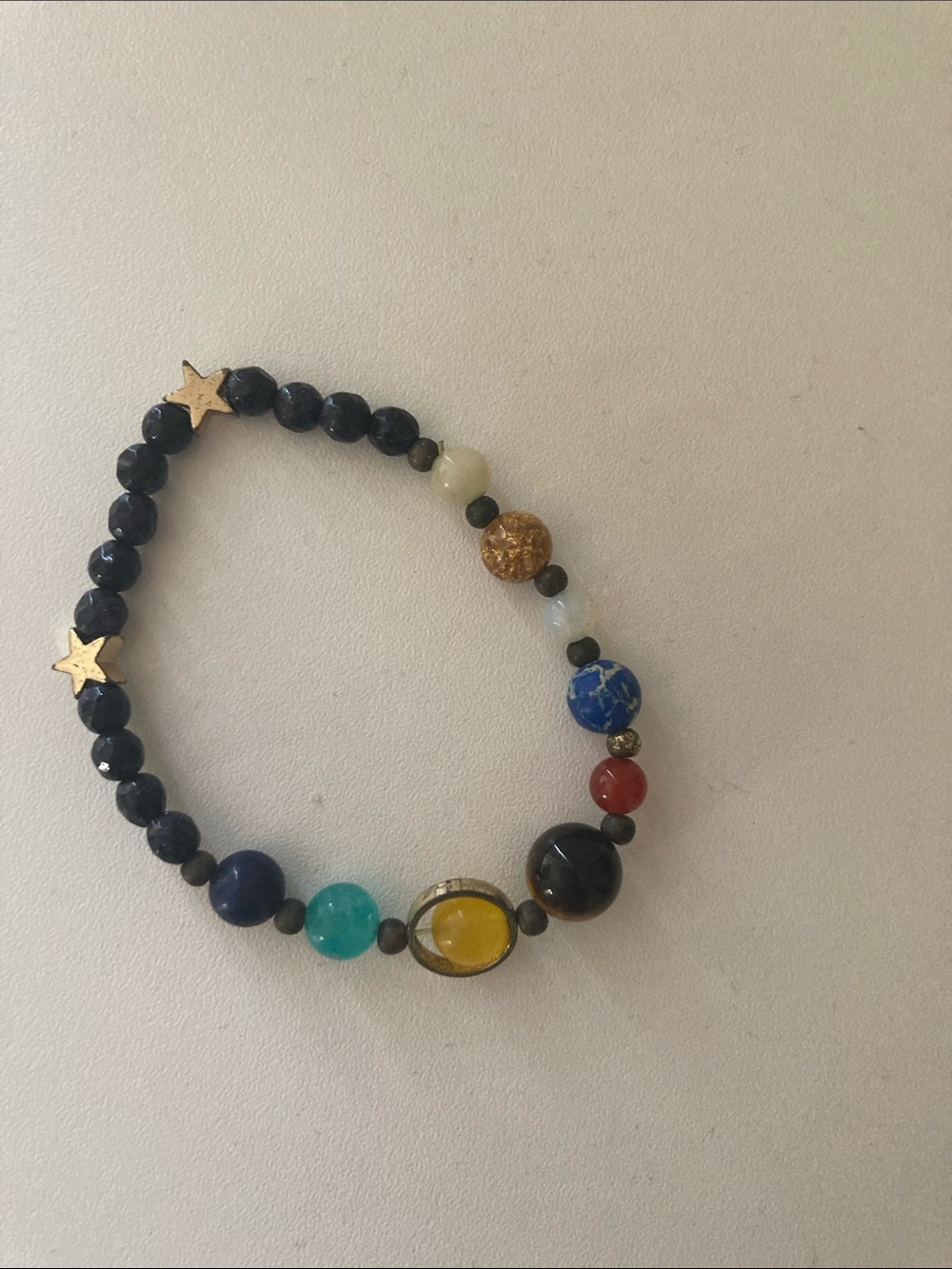 Handcrafted Multi-Color Beaded Bracelet with planets